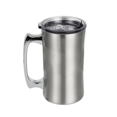 Silver Nonrust Steel Beer Tumblers Vacuum Thermal Mugs With Seal Covers For Outdoor Travel Holiday