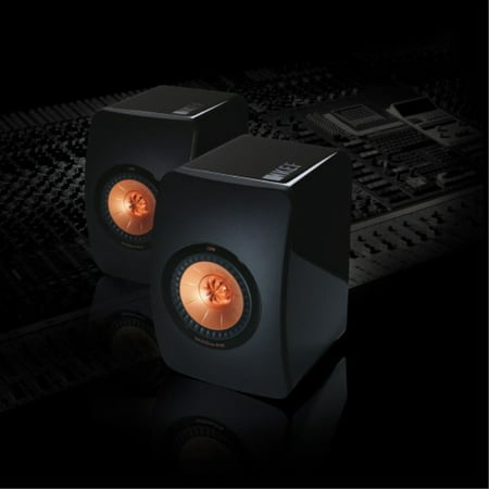 KEF LS50 Mini Monitor - High Gloss Piano Black (Best Amp For Kef Ls50)