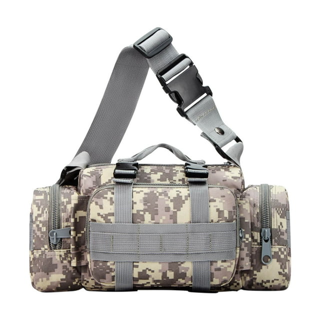 Xihbxyly Bolso Bandolera de Camuflaje, Multibolsillos de Gran Capacidad, Correas de Hombro Ajustables, para Deportes Al Aire Libre y Pesca, Lona Resistente, Unisex, Tamaño 34 X 14 X 18 Cm.
