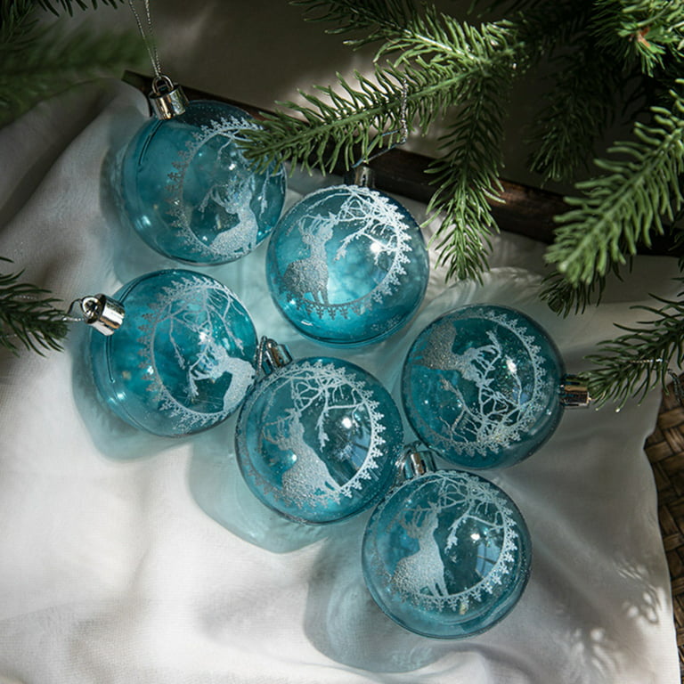 12Pcs Clear Plastic Ornament Balls, 2.36in/ 6cm Clear Fillable Ornaments  Balls, Clear Christmas Balls Craft Plastic Ball Ornament for Christmas
