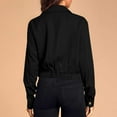 thumbnail image 3 of JGGSPWM Veste Décontractée à Manches Longues pour Femmes, Col à Revers, Veste Courte Légère avec Poches, Noir P, 3 of 6
