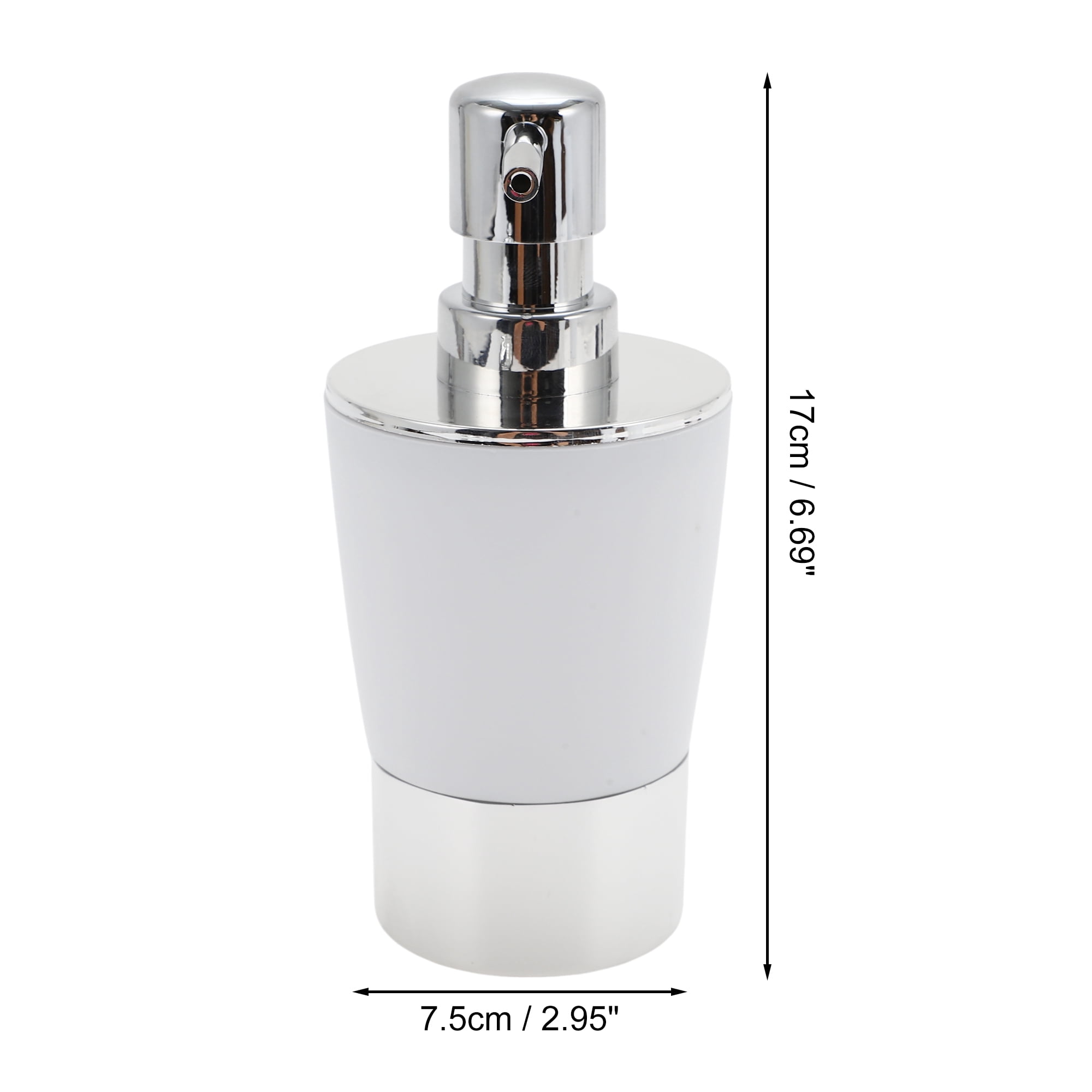 Unique Bargains 1 Set  Plating Soap Pump Dispenser Set for Bathroom for Laundry Rooms White