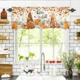 thumbnail image 6 of Thanksgiving Linen Window Valance,54"X18 Rod Pocket,Pumpkin and Gnome,Fall Farmhouse,Orange, 6 of 6