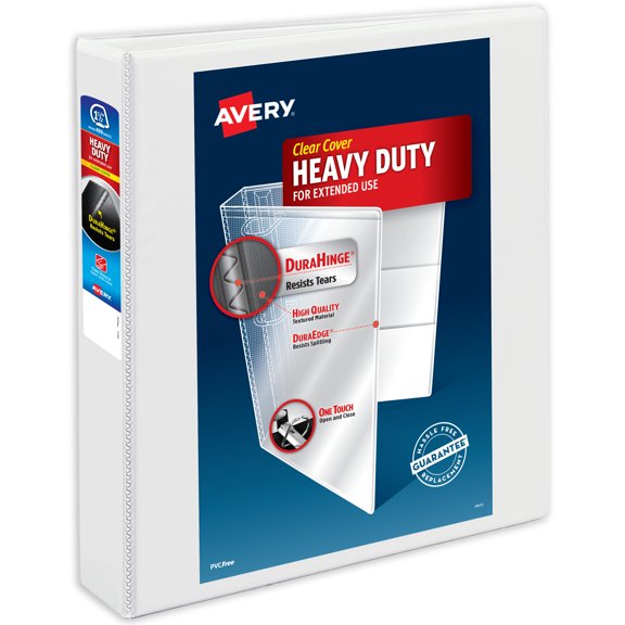 Avery Heavy-Duty Binder, 1.5" Slant Rings, White (79795)