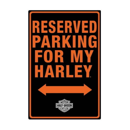 Harley-Davidson Tin Sign, H-D Embossed Parking For My Harley, Black 2010991, Harley (Best Harley Davidson Magazine)