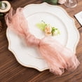 thumbnail image 4 of BalsaCircle 5 Dusty Rose Sheer Crinkled Organza Dinner Table Napkins Wedding Party Events Reception Decorations Supplies, 4 of 8