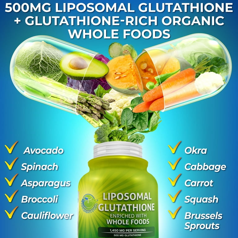 liposomal glutathione means NutraMarck L-Glutathione 7X Capsule | Advanced Formula | Radiant Skin &  Support Liver Health: Buy bottle of 90.0 capsules at 𝗯𝗲𝘀𝘁 𝗽𝗿𝗶𝗰𝗲 in  India main image 1