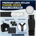 thumbnail image 5 of Five Oceans 4-Pack Flat Boat Fender Kit, Includes 24" x 6-7/8" x 2-1/2" Black Fenders, Ropes Lines 3/8-Inch x 5-Ft, and Dock Lines 1/2" x 15' - FO4682-C2, 5 of 8