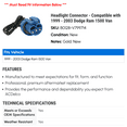 thumbnail image 2 of Headlight Connector - Compatible with 1999 - 2003 Dodge Ram 1500 Van 2000 2001 2002, 2 of 2
