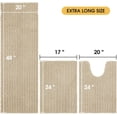 thumbnail image 3 of HAKUNA Upgrade Extra Large Beige Bathroom Rug Set 3 Pieces Ultra Soft, Thick Absorbent Bath Mats, Non Slip Chenille Toilet Mat for Bathroom, Bedroom, Kitchen, 3 of 8