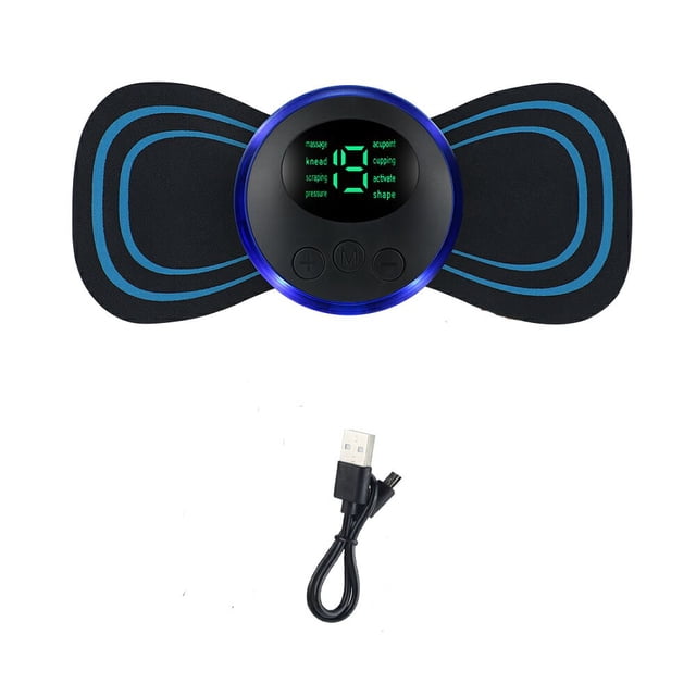 Mini adhesivo de masaJe eléctrico EMS, masaJeador de pulso para cuello, alivio del dolor muscular, 8 modos, masaJe corporal de espalda y cervicales, Control remoto