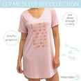 thumbnail image 3 of Hello Mello Let Me Sleep Lounge Sleepshirt V-Neck Short Sleeve Sleepwear, Good Night Sleep Tight Large/X-Large (Women's), 3 of 8
