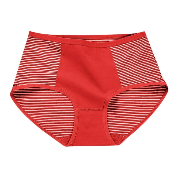 YWDJ Women Brief Panties Cotton Breathable Lace Lightweight No Show Mid-Waist Seamless Lace Cotton Underwear Red One Size