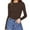 a1tg#-Coffee, variant on Bodysuit Women Crew Neck Long Sleeve Basic Top Lightweight Soft Simple Daily Wear Casual Tops