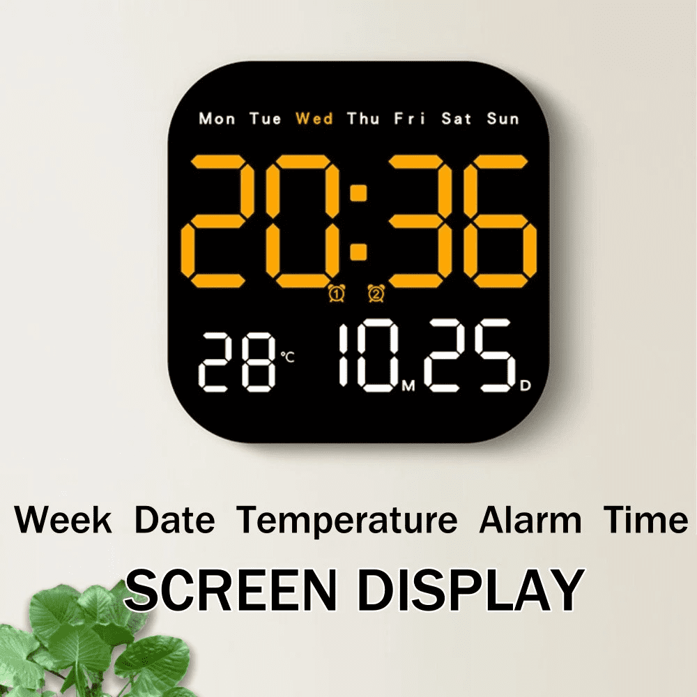 Digital Large Big Jumbo LED Wall Desk Clock Display With Calendar Temperature