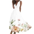 thumbnail image 2 of Titcea Summer Dresses for Women 2026 Deep V Neck Sleeveless Wrapped Chest Flowy Maxi Dresses Floral Printed Casual Elegant Dresses, Gifts for Mom/Her, 2 of 5