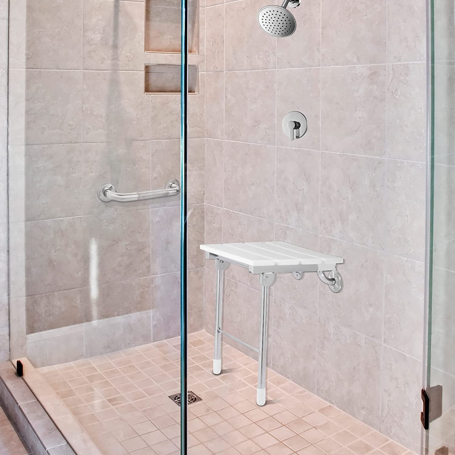 Folding Shower Seat Bench Wall Mounted Shower Benches Stool Chair for