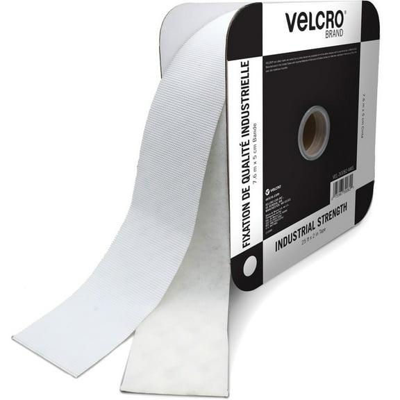 Velcro VEL-30082-AMS 2 in. x 25 ft. Industrial Strength Heavy-Duty Fasteners - White (1-Roll)