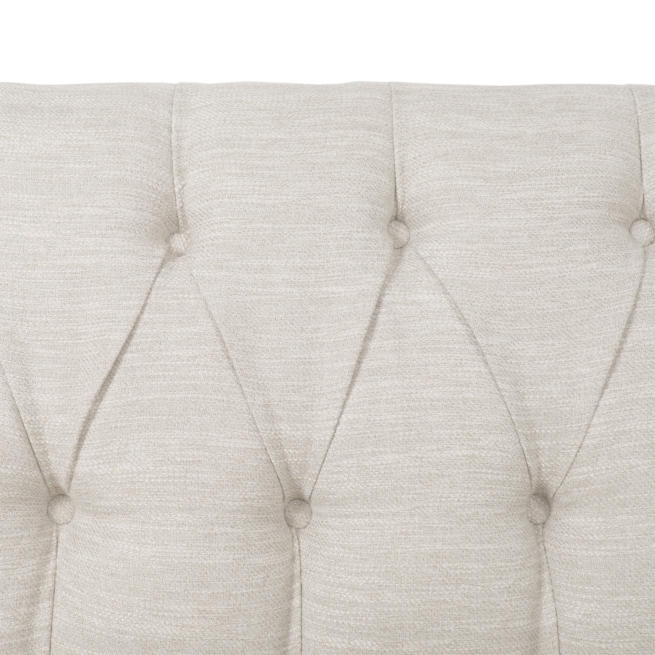 Noble House Contemporary Beige & Espresso Tufted Loveseat with Birch Wood Frame