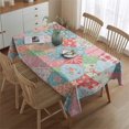 thumbnail image 2 of Pioneer Flower Floral Print Pattern Rectangle Tablecloth 60"x84", Waterproof Polyester Table Cloth, Wipeable Spillproof for Dining Camping Indoor Outdoor, 2 of 5