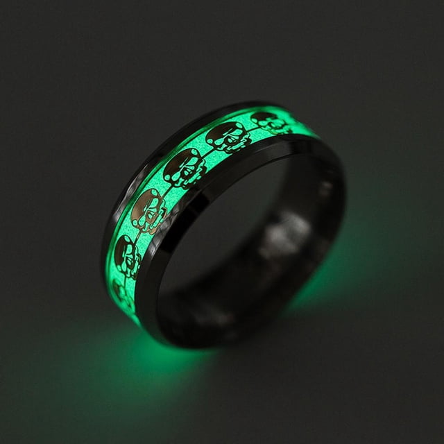 Anillo De Halloween Anillo De Dedo De Esqueleto Luminoso Anillo De Acero Inoxidable Anillo Clásico Retro Punky Joyería Para Adultos Regalo Maravilloso sonducket AP006897-04