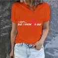 thumbnail image 1 of Kayannuo Blouses pour Femmes Liquidation T-Shirts pour Femmes Saint-Valentin T-Shirts de Pâques pour Femmes Imprimé Lettrage Col Rond Manches Courtes Haut Manches Courtes Col Rond Haut/chemise, 1 of 5