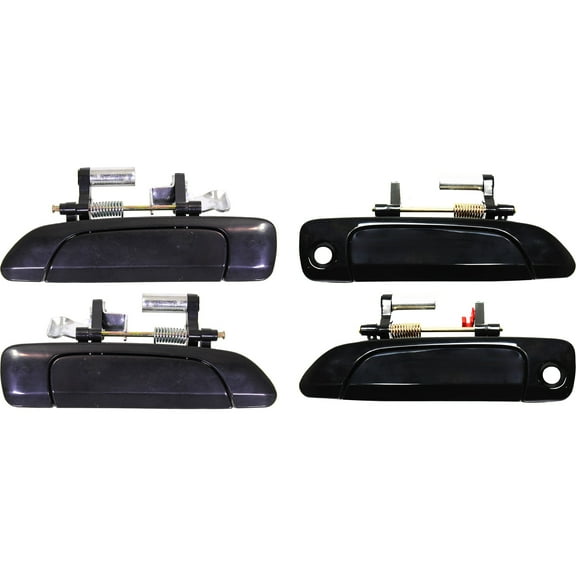 Garage-Pro Exterior Door Handle Compatible with HONDA Civic 2001-2005 Front and Rear Door Handle Right Side and Left Side Set of 4 Outside Smooth Black with Keyhole Sedan