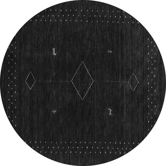 Ahgly Company Indoor Round Abstract Gray Contemporary Area Rugs, 3' Round