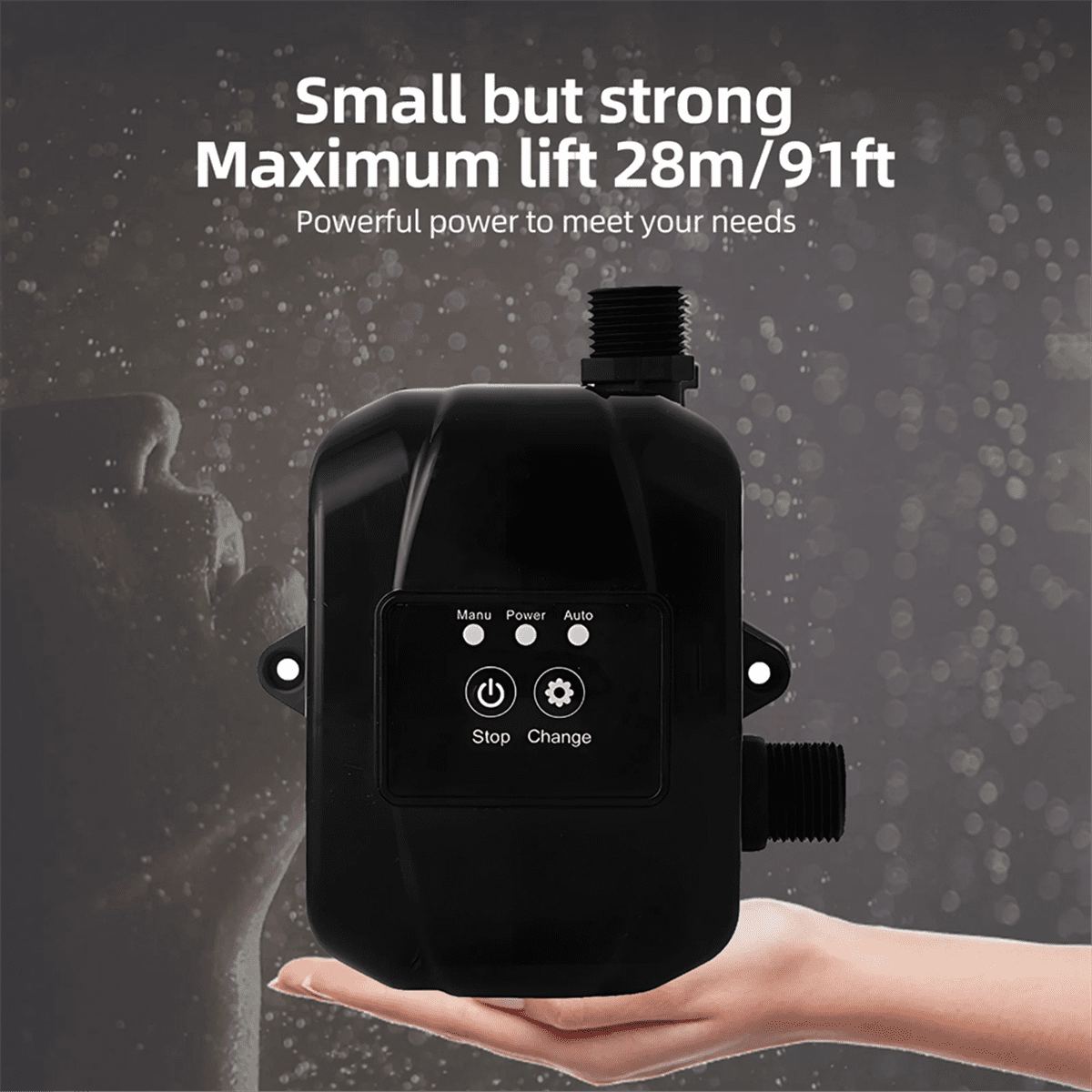 Household Water Pressure Booster Pump 24V Automatic Shower Water Pressure Booster Water Heater Shower Pump US-Plug ABS Black