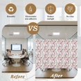thumbnail image 5 of Pink Beige Flowers Window Privacy Film, Spring Floral Elegant Pastoral Botanical Static Cling UV Sun Blocking Heat Control Window Tint Day and Night, Non-Adhesive One Way Privacy Cover 23.6''x59'', 5 of 7