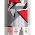 thumbnail image 6 of Red Black Color Block Sheer Curtains 63 Inches Long 2 Panels Abstract Geometric Light Filtering Semi Sheer Window Curtains Drapes for Bedroom Living Room 52"x63", 6 of 7
