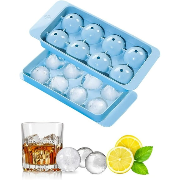 Large Ice Cube Molds– Big Round Ice Cube Tray for Freezer,BPA-Free Food-Grade Whiskey Ice Mold,Stackable Ice Ball Maker,Circle Ice Cube Tray for Cocktails,Whiskey and Chilling Drinks(8 balls/2.0 in)