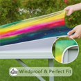 thumbnail image 6 of Colorful Tie Dye Wave Pattern Square Fitted Tablecloth with Elastic Edge,Square Table Cover,Washable Elastic Table Cover for Home Kitchen Party Decor 36"x36", 6 of 6