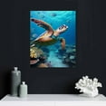 thumbnail image 4 of JEUXUS Ocean Canvas Wall Art Sea Turtle Wall Pictures Coral Theme Painting Modern Artwork Turquoise Wall Decor Fish Seascape Prints for Bathroom Decor Bedroom Living Room Kids Room to Hang, 4 of 4