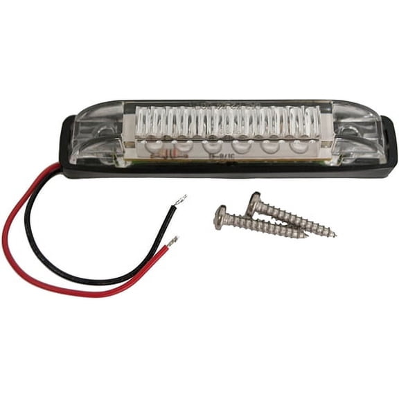 1 pack-Attwood 6355W7 Utility Strip LED Light, 4" Rectangular, Clear Lens, 12V/1.8W