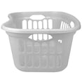 thumbnail image 3 of Home Basics Curved Hip Holding Large Capacity Plastic Laundry Basket, White, 15.4"W, 3 of 8