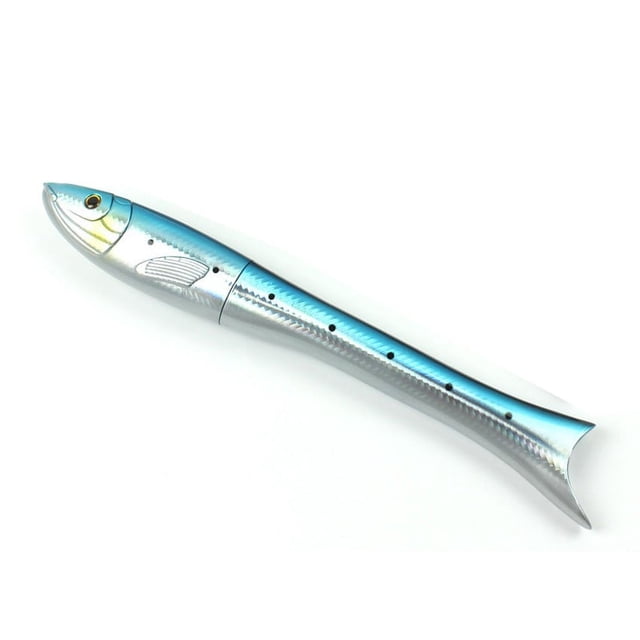Canne à Pêche en Carbone 1,6 m Moulinet pour Combo en Forme de Poisson Stylo de Poche Canne de Lancer Roue Bleu