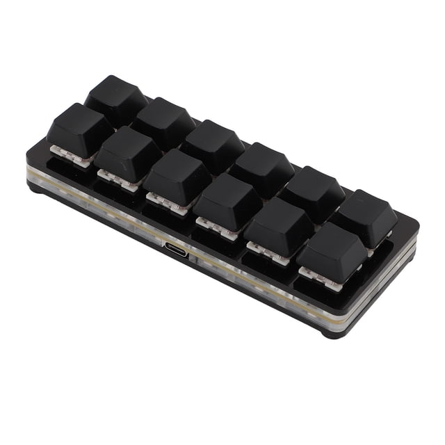 12 Key USB Mini Keyboard with Programmable Macros,USB Type C Wired Programmable RGB Custom One Handed Gaming Keyboard Mechanical Red Switch Gaming Keyboard OSU Keypad for PC