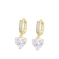 thumbnail image 1 of Hermosos Aretes Arracadas Corazón Swarovski Oro 14K Lam dorado Unitalla, 1 of 7
