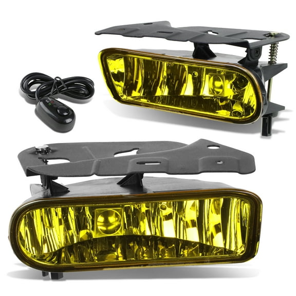 DNA Motoring FL-ZTL-250-AM For 2002 to 2006 Cadillac Escalade EXT ESV Pair Bumper Driving Fog Light Lamp Switch Amber Lens 03 04 05