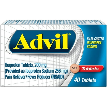 Advil Film Coated Tablets Pain Reliever and Fever Reducer, Ibuprofen 200Mg, 40 Count, Fast-Acting Formula for Headache Relief, Toothache Pain Relief and Arthritis Pain Relief