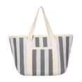 thumbnail image 1 of Bolso tote a rayas, bolso de mano elegante para la oficina, bolso de hombro para mujer, bolso de playa Gris, 1 of 8