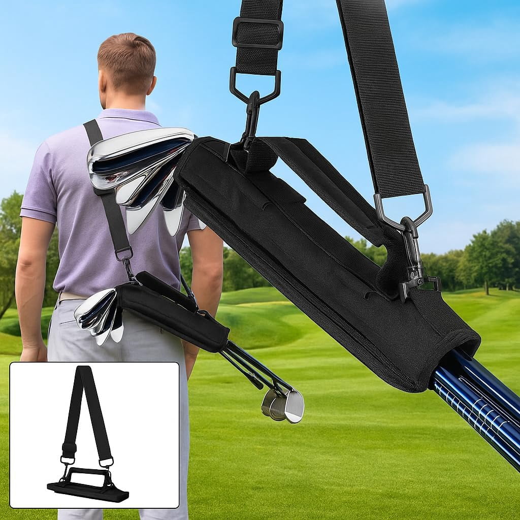 unbranded Lightweight Golf Bag, Portable Design for 5 Clubs with Adjustable Shoulder Straps, Mini Bag for Travel and Training