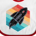 thumbnail image 4 of Inktastic Rocket Ship Retro Space Boys or Girls Baby Bib, 4 of 4