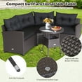 thumbnail image 6 of Costway 5 Piece Pe Rattan Outdoor Patio Bar Set, Brown/Black, 6 of 11