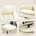 thumbnail image 3 of HOMCOM Swivel Recliner with Ottoman, Cream White PU Leather Reclining Chair & Footrest, Adjustable Backrest, 360° Swivel, for Living Room, Bedroom, Home Office, 31.5"W, 3 of 9