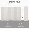 thumbnail image 3 of HOMCOM Room Divider, 6 Panel Folding Privacy Screen, 6FT Tall Portable Wicker Weave Partition Wall Divider for Bedroom, Home Office, White, 3 of 9