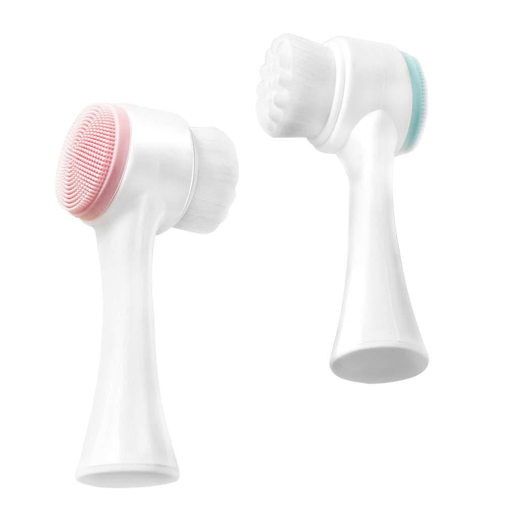 2PCS Doubleheaded Manual Facial Cleansing Brush Set, 2 in 1 Soft
