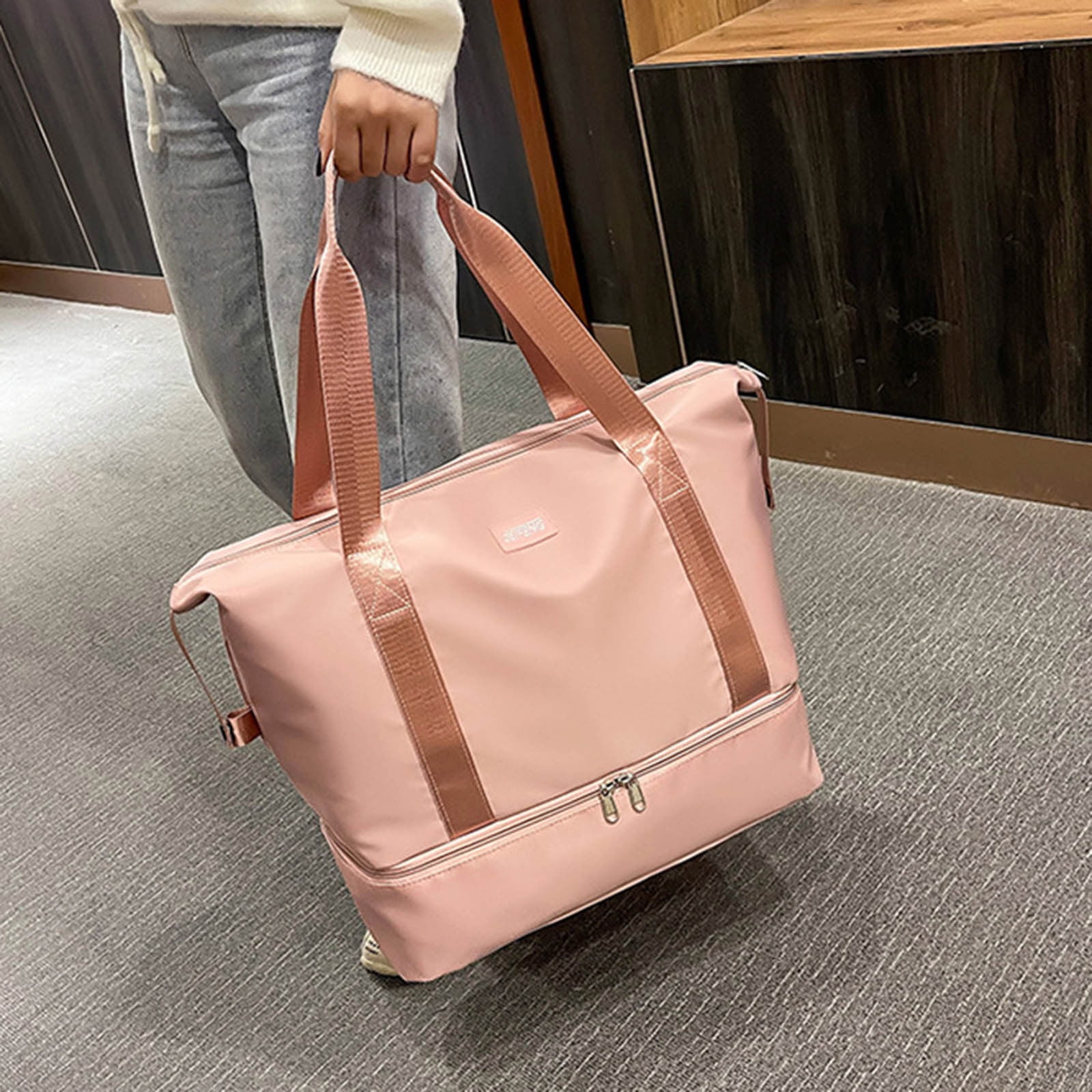 Cadorn Nylon Travel Tote Bag Women's Lightweight Gym Handbag with Large Capacity, Maternity Organizer Fits on Luggage for Travel, Gym, and Daily Use