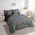 thumbnail image 3 of Castle Fairy Teens Boys Girls Hippie Paisley Bedding Comforter Set 7-Piece,Bohemian Mandala King Bedding Sets,Southwestern Exotic Style Ultra Soft Bed Sheets,Luxury Bedroom Decor,Reversible, 3 of 8